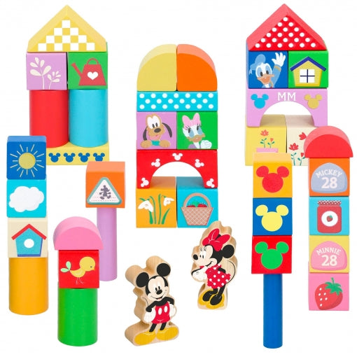 Woomax - Bote con 40 Bloques de Madera Disney Baby