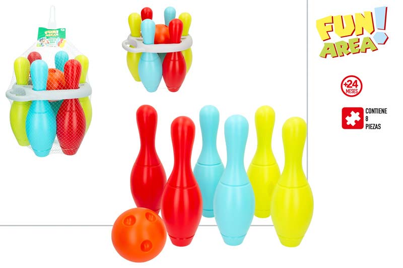 FUN AREA - JUEGO BOLOS 27 CM EN RED