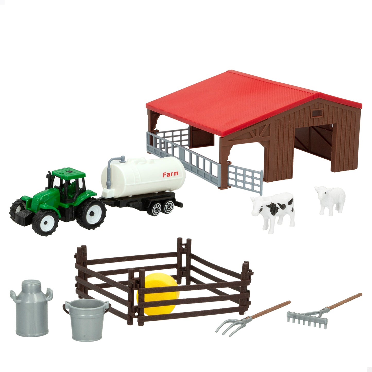 Set Tractor de Granja 16 cm con Accesorios Speed&Go