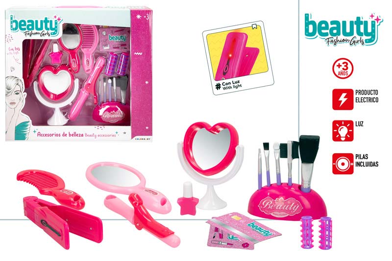 BEAUTY-SET BELLEZA C/PLANCHA PELO CON LUZ