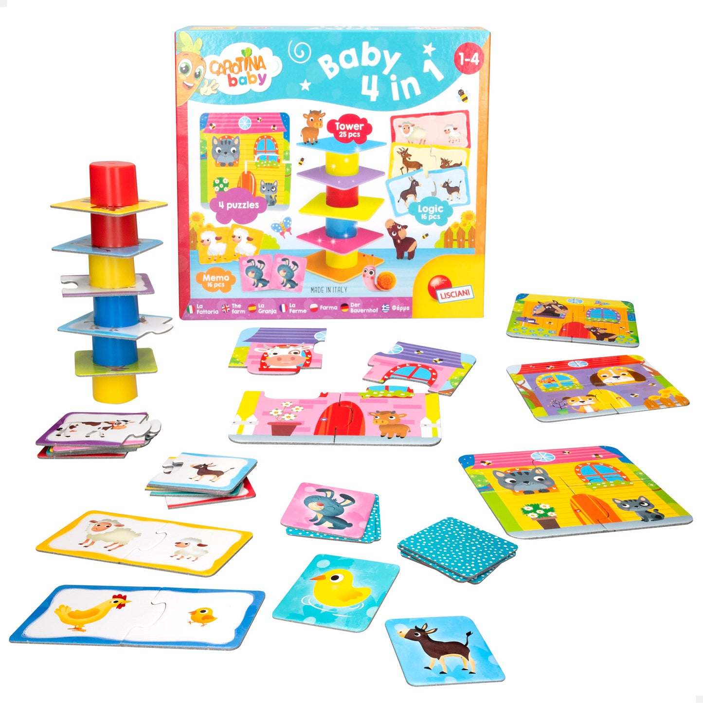 CAROTINA BABY - PUZZLE + JUEGOS INFANTILES 4 EN 1 +12M