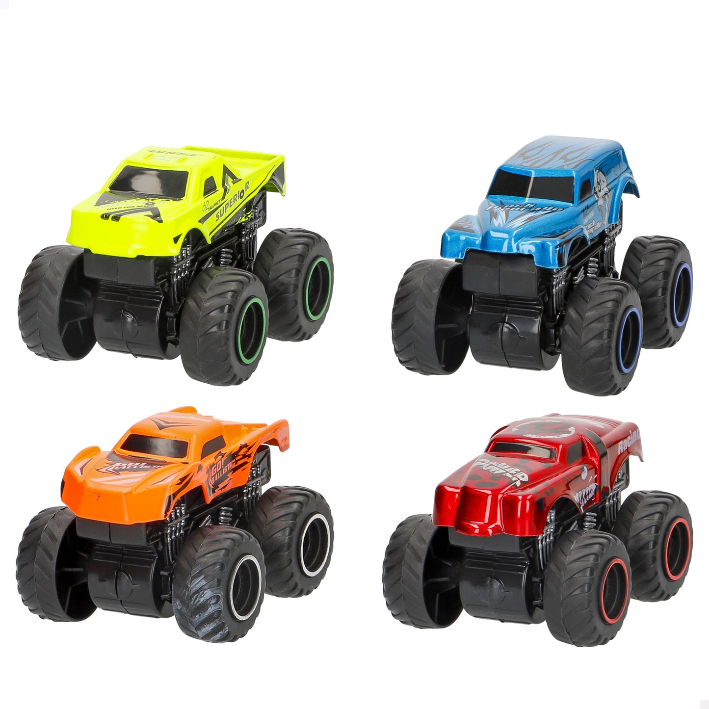 SPEED&GO MONSTER-SET 4 VEHICULOS METAL TODOTERRENO - 1/S