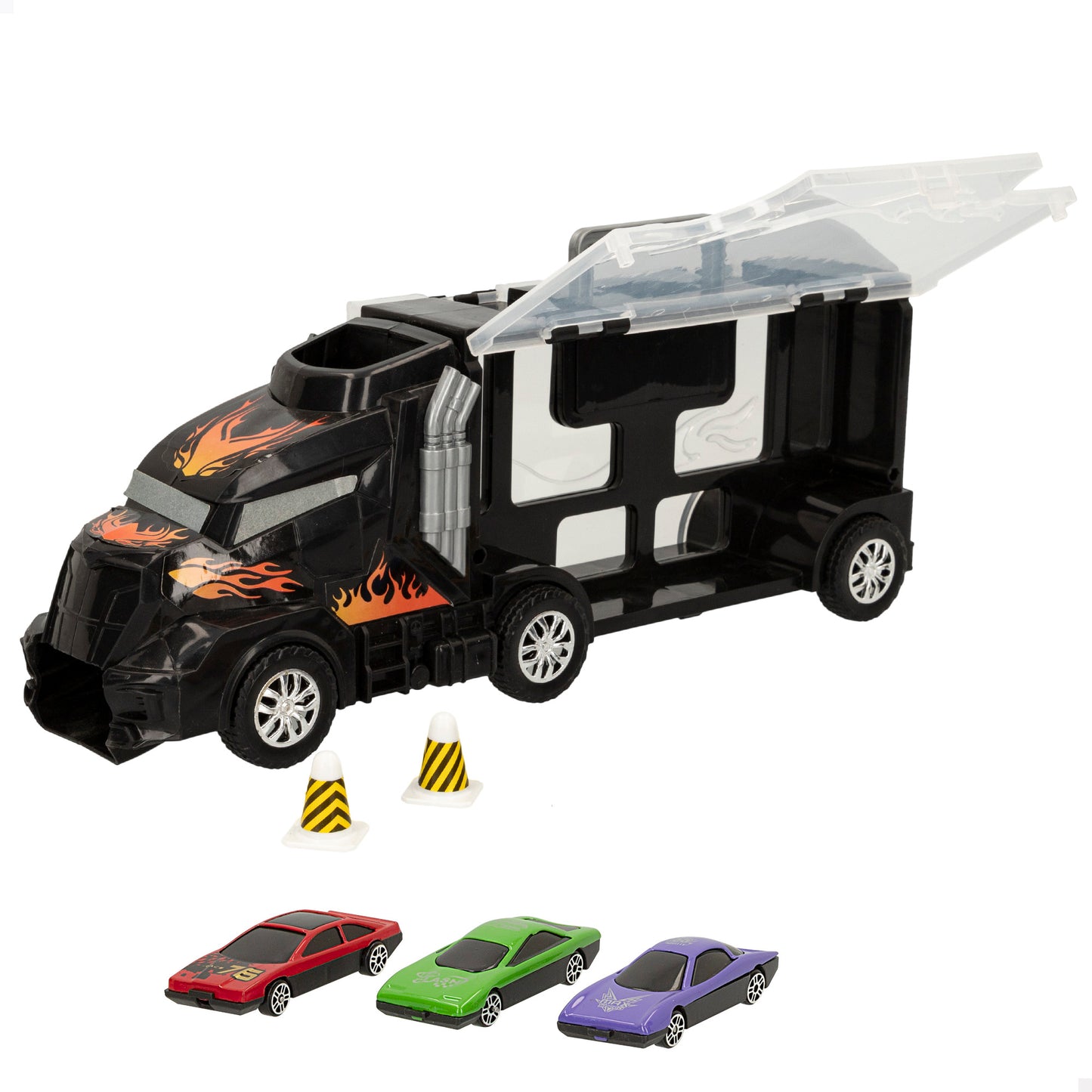 Camión Portacoches con 3 Coches de Metal SPEED&GO