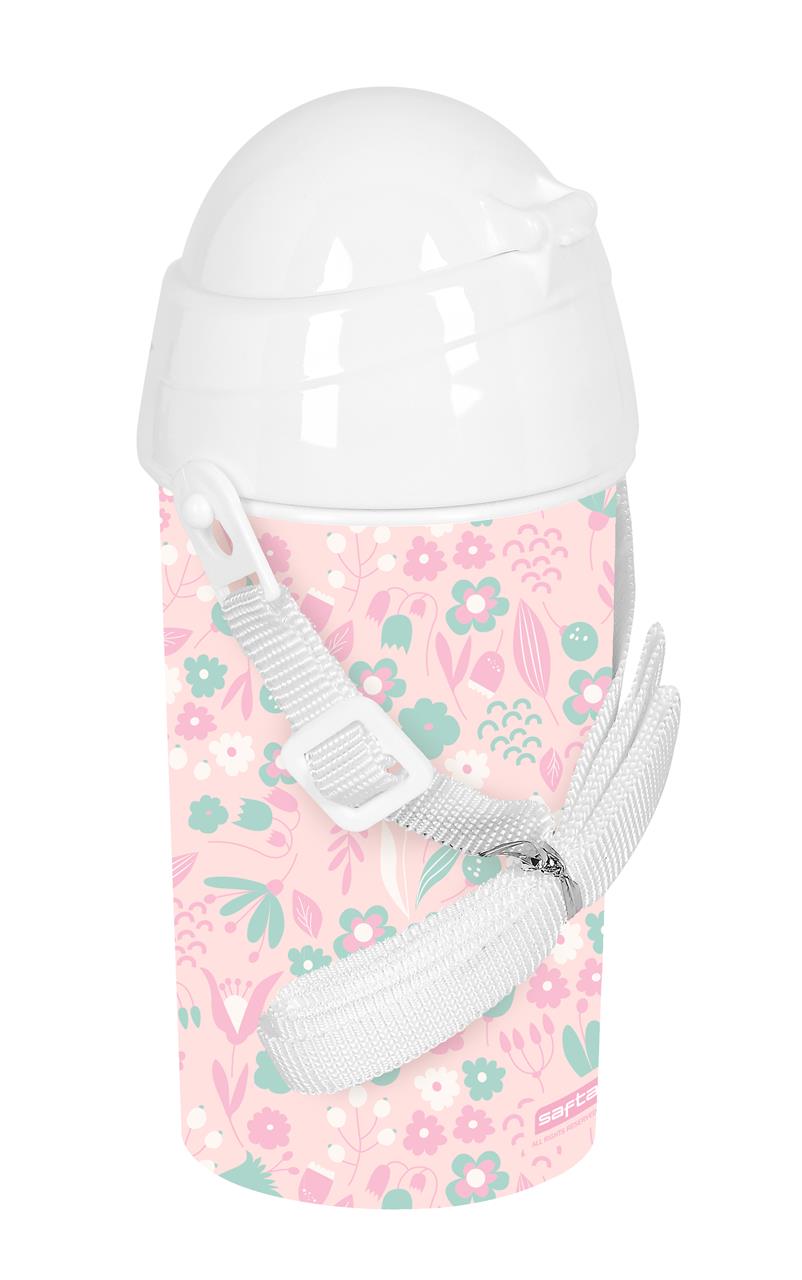 Botella infantil con pajita Safta Flores – Cantimplora para guardería y cole