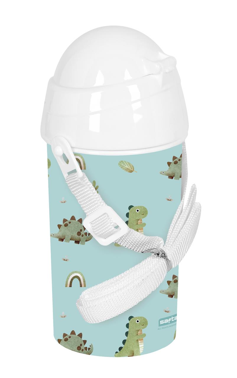 Botella Infantil 500ml con Pajita Safta Dinos | Apertura Automática