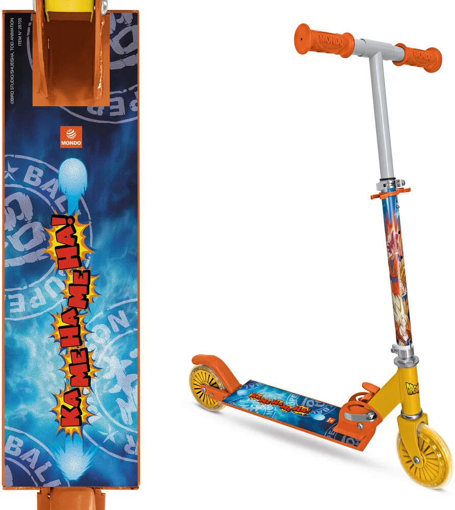 PATINETE ALUMINIO DRAGON BALL 60X10X21CM
Patinete de aluminio plegable de Dragon Ball. Manillar ajustable en altura de 68 a 77,5 cm. Peso máximo 50 Kg. Edad recomendada +5 años.