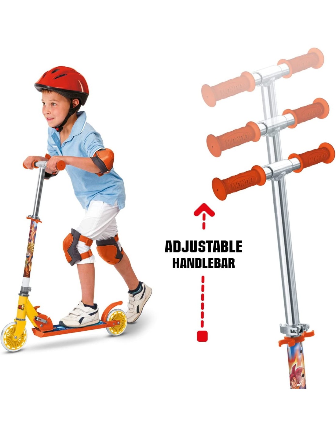 PATINETE ALUMINIO DRAGON BALL 60X10X21CM
Patinete de aluminio plegable de Dragon Ball. Manillar ajustable en altura de 68 a 77,5 cm. Peso máximo 50 Kg. Edad recomendada +5 años.