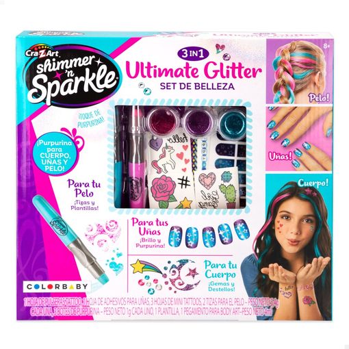 Shimmer 'n Sparkle Set De Purpurina Para Uñas, Cuerpo Y Pelo