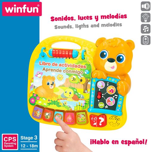 Libro Interactivo Preescolar "Mis Amigos Los Animales" con Luz y Sonido