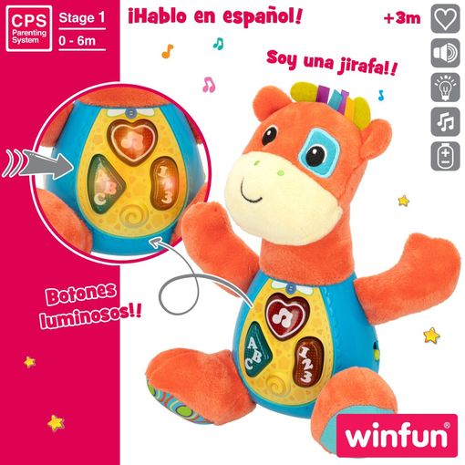 Winfun Peluche Jirafa Que Habla C/luces En Español