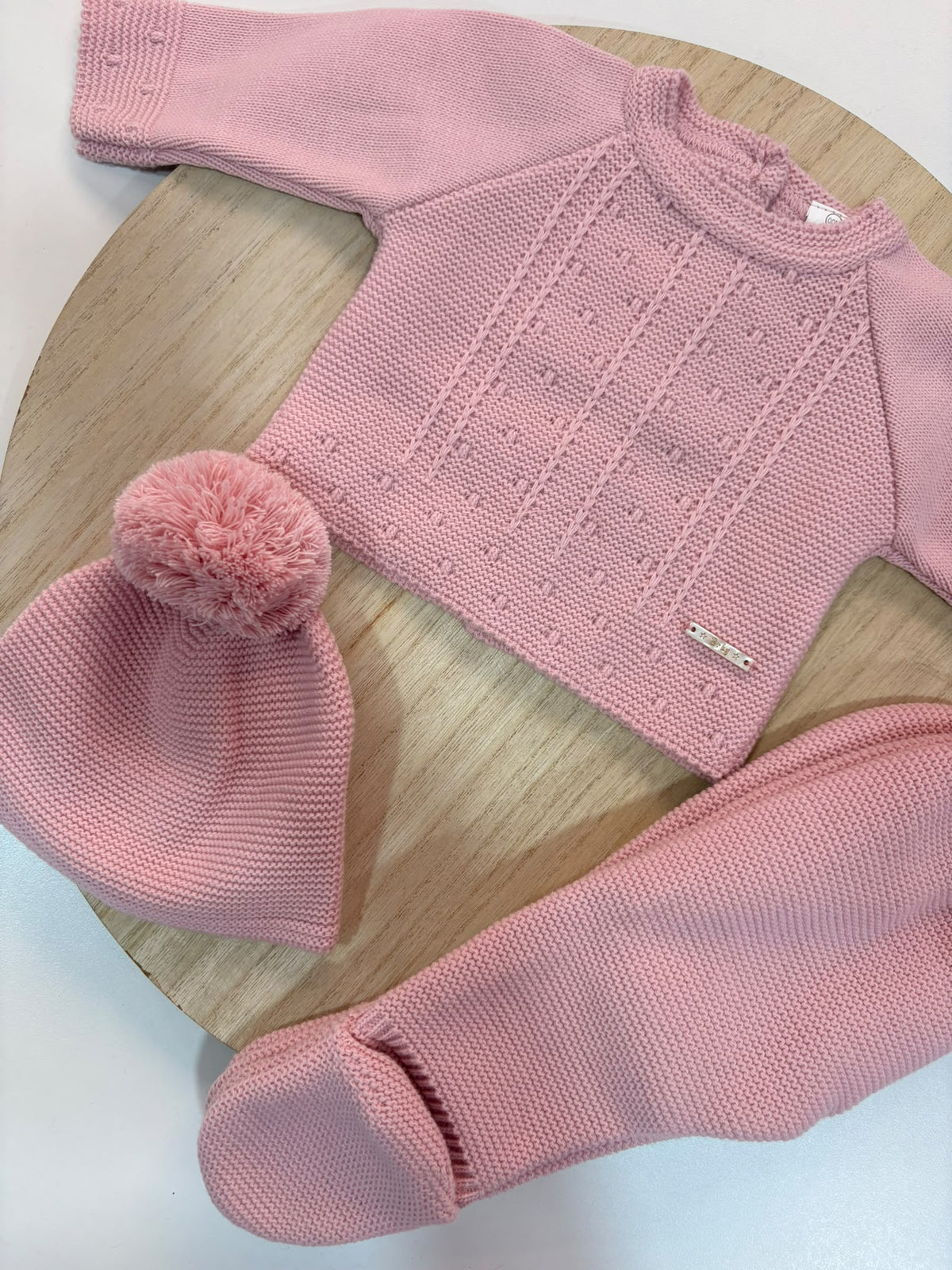 Conjunto de Primera Puesta Rosa Empolvado para Bebé | 00 a 6 Meses
