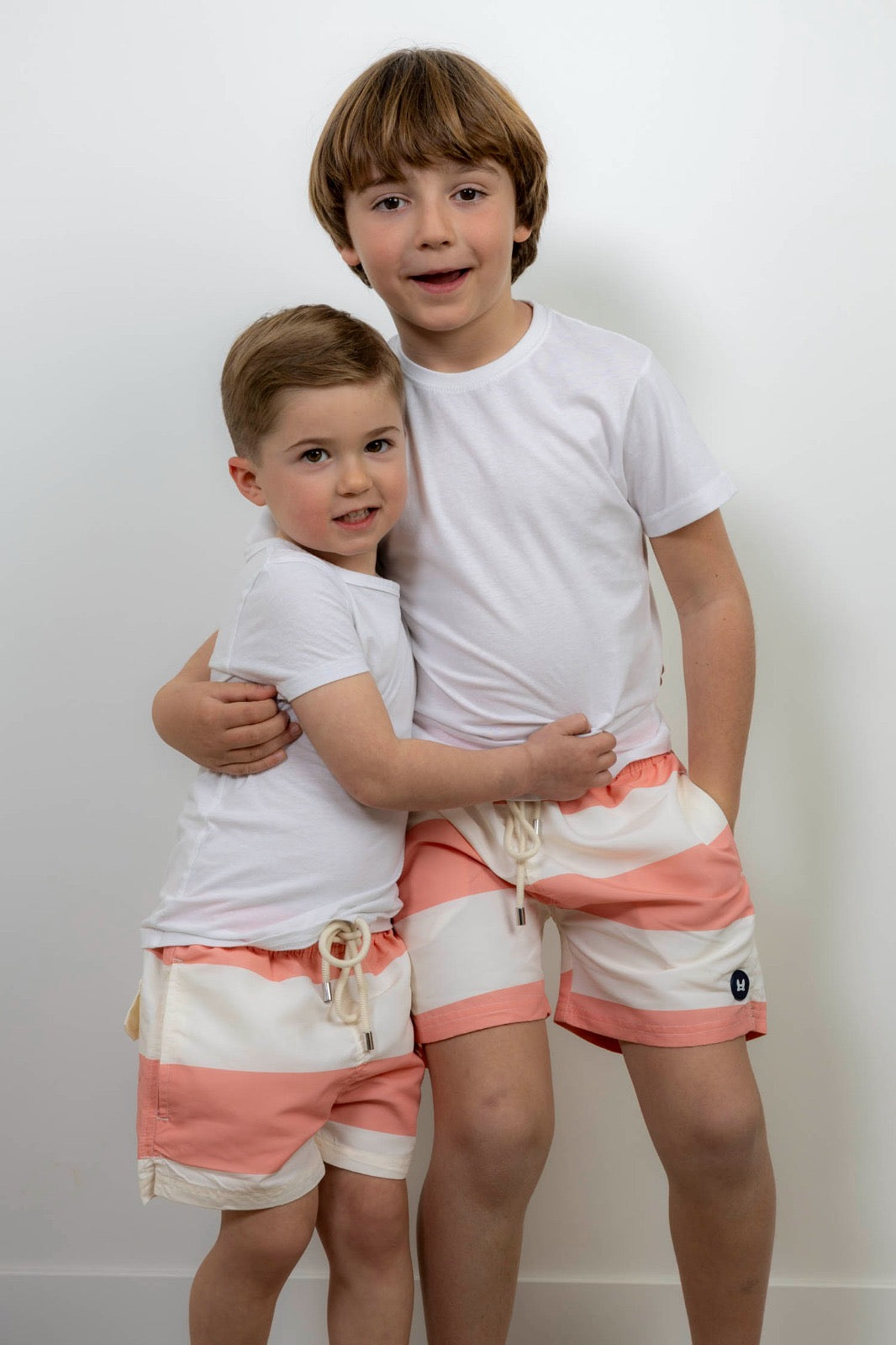 Bañador niño raya ancha coral Custi Mikelo 4-14 años