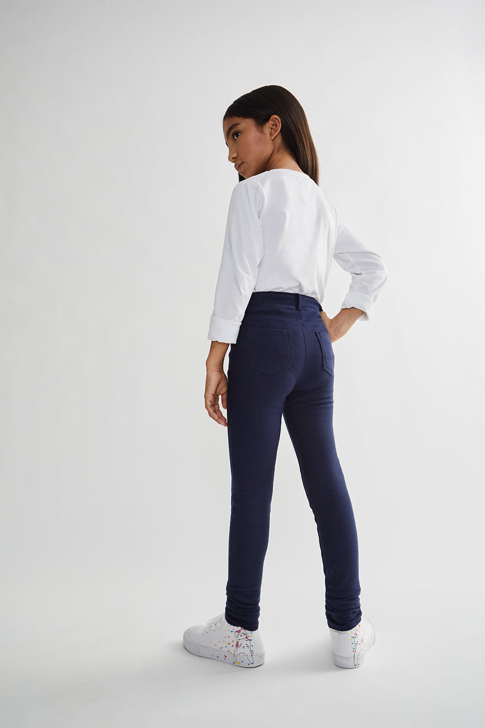 Leggings Perchado Marino para Niña Street Monkey – Tallas 2 a 16 Años | Siju Moda Infantil