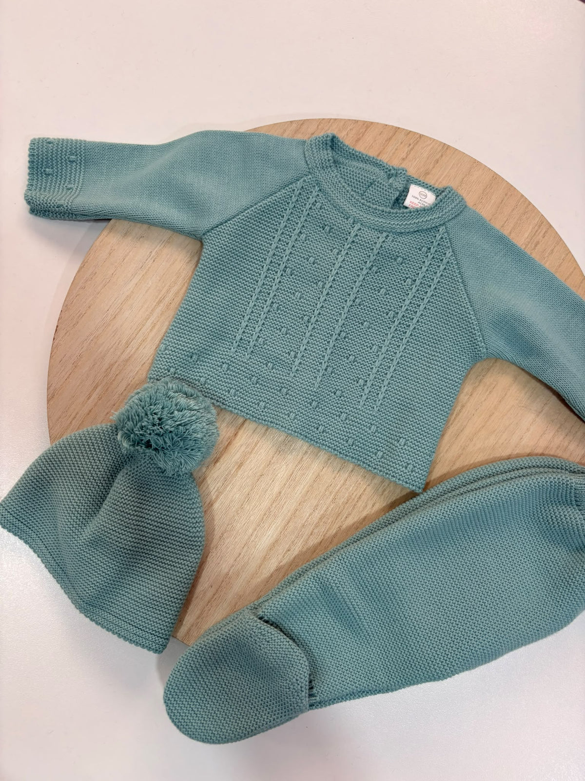 Conjunto de Primera Puesta Verde Mint para Bebé | 00 a 6 Meses