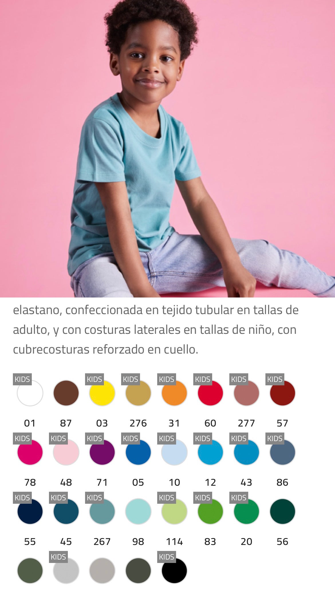 Camiseta básica infantil - adulto 100% algodón