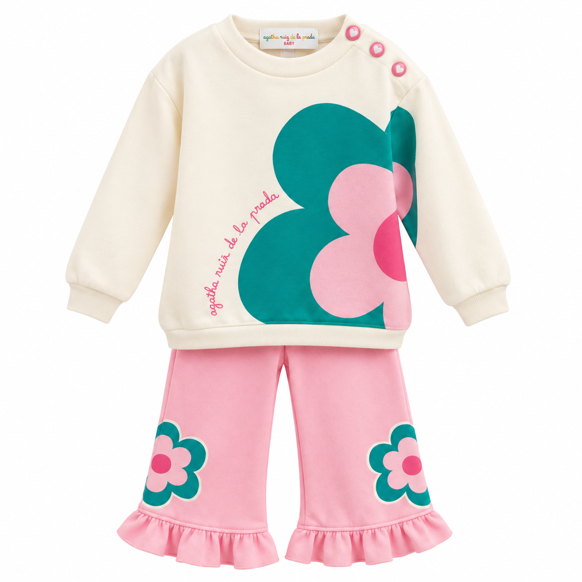 Conjunto Sudadera y Pantalón Flores Agatha Ruiz de la Prada 🌸💗