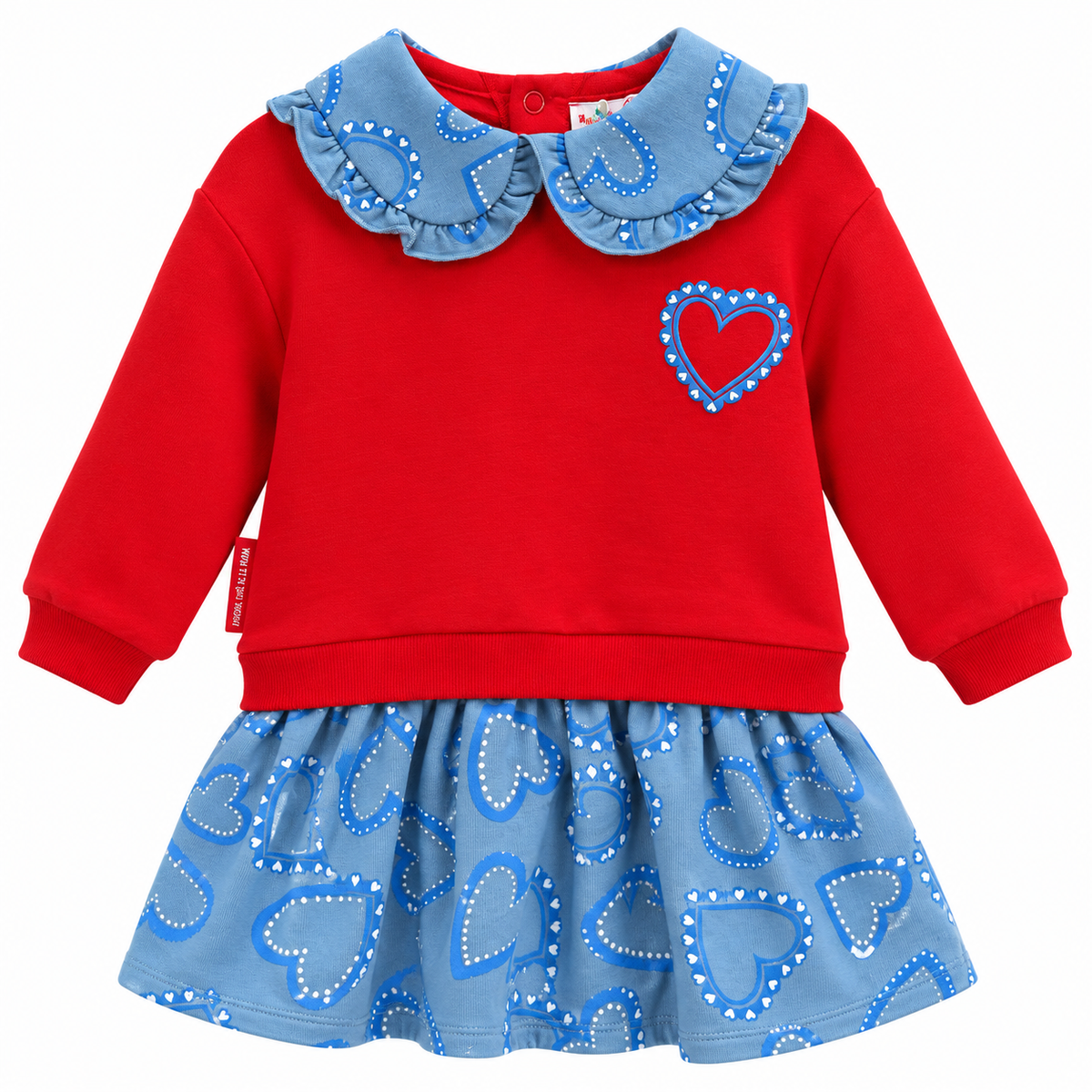 Vestido Sudadera Rojo y Azul Corazones Agatha Ruiz de la Prada Baby ❤️💙