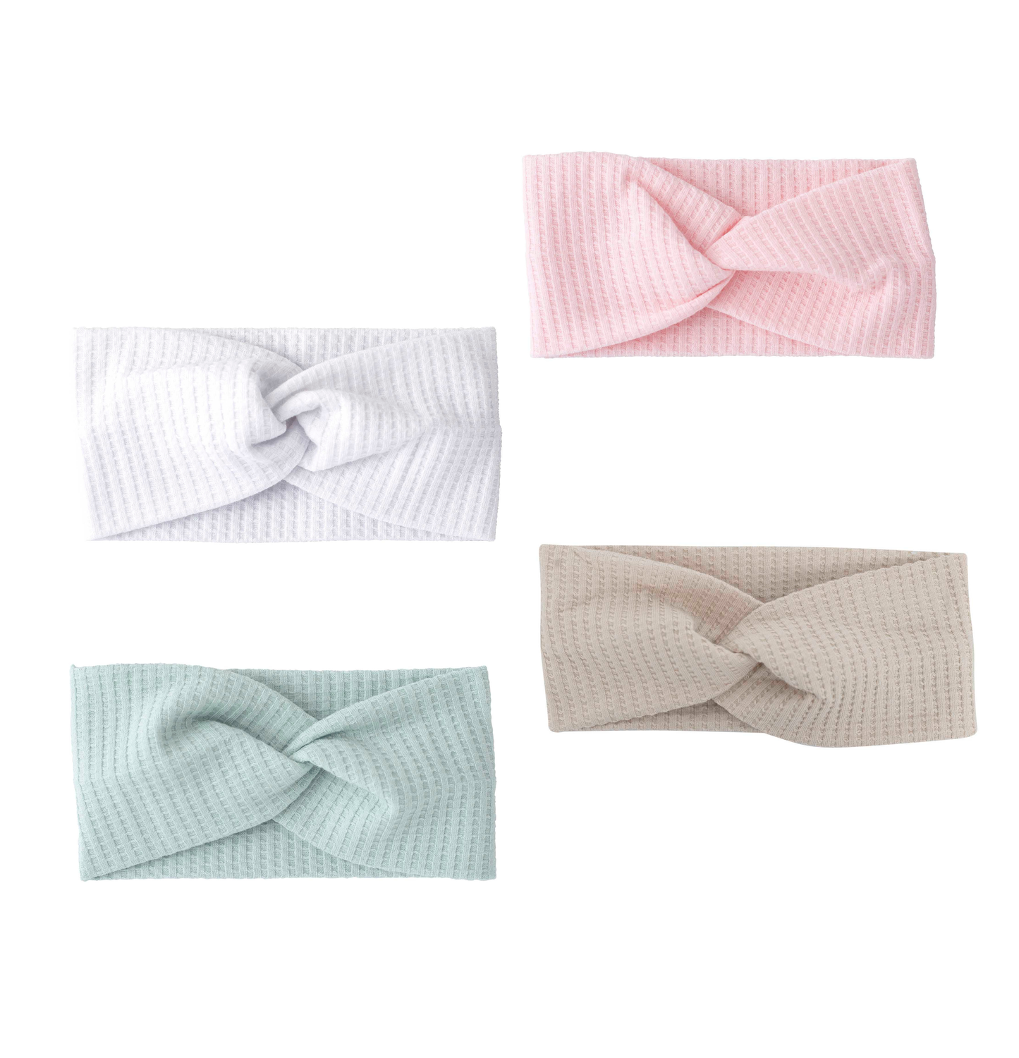 Turbante de pelo bebé Calamaro · Blanco, Arena, Mint y Rosa