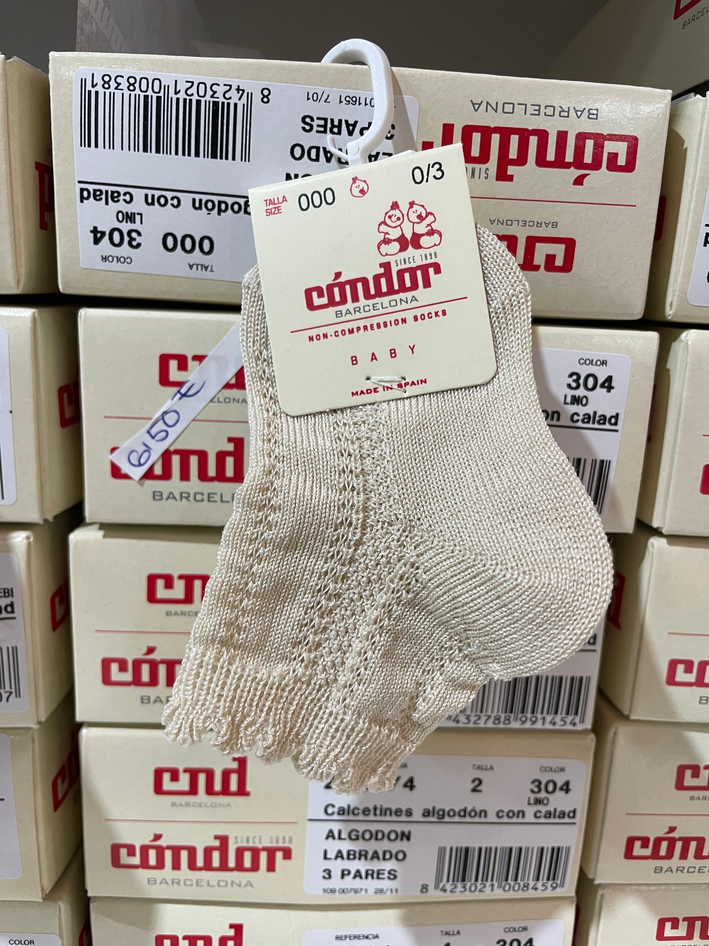 Calcetines algodón con calado fino lino Cóndor