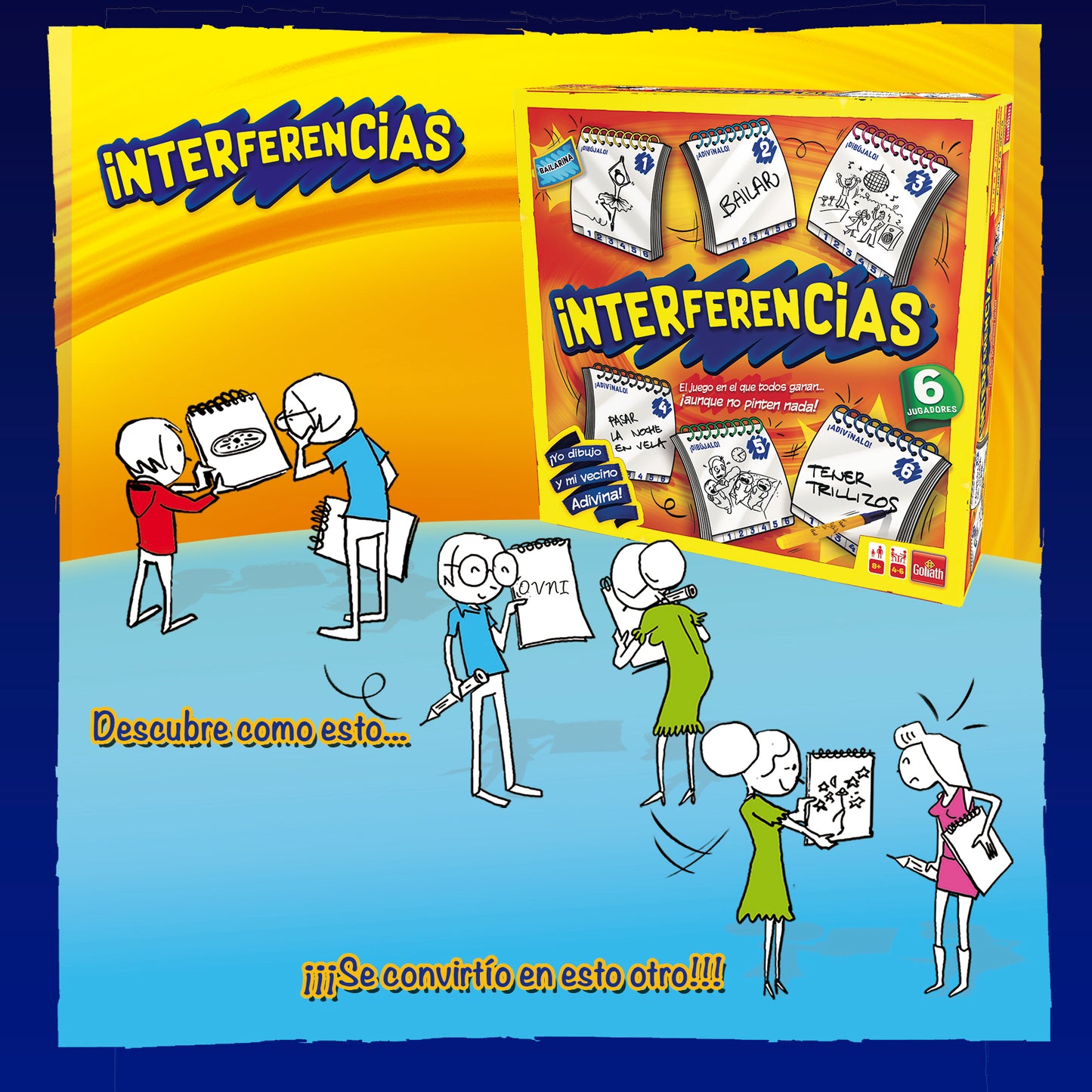 Interferencias juego de mesa infantil +8 años marca Goliath