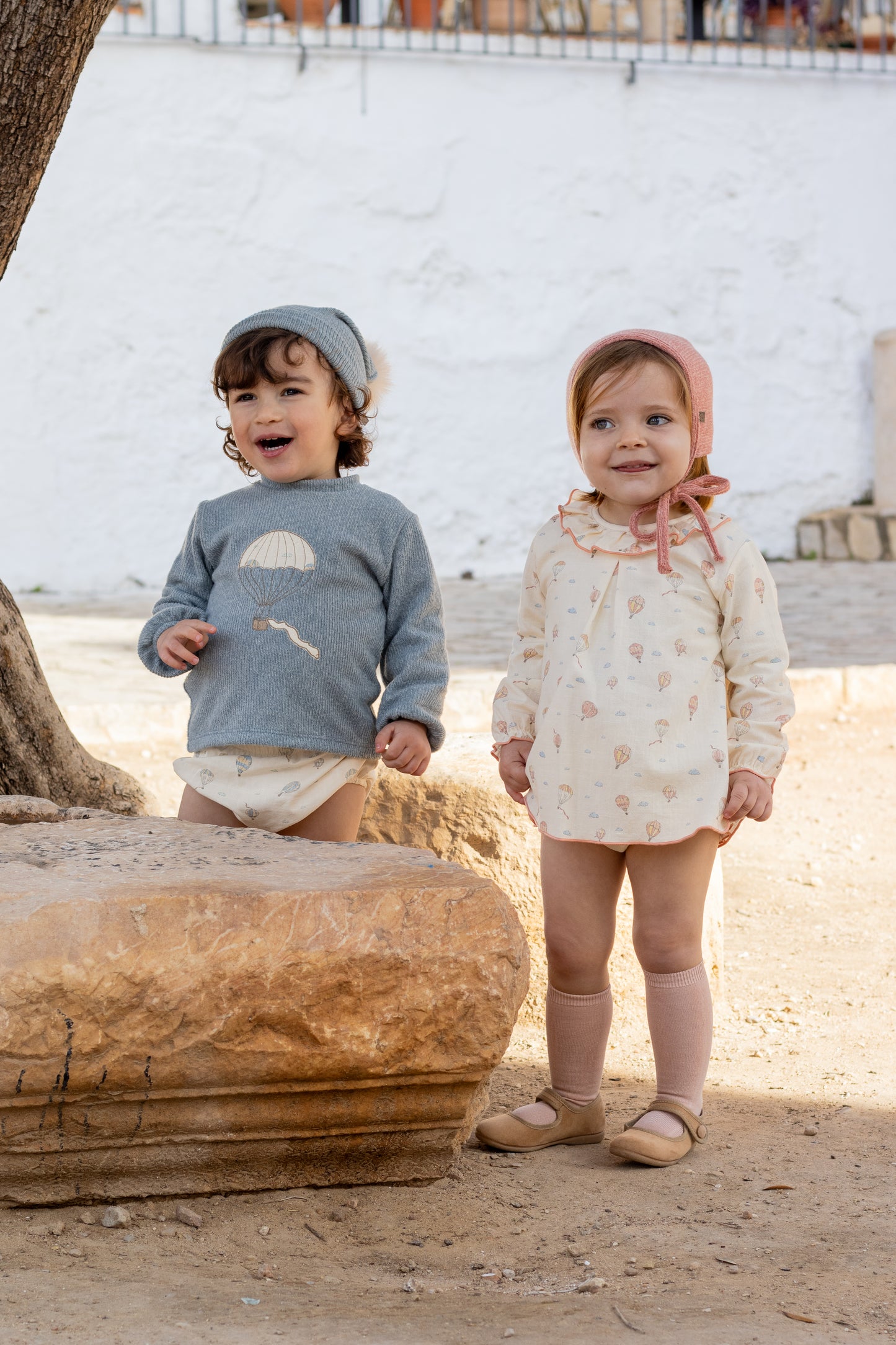 Conjunto Pololo Anemoi Azul Niño Calamaro | Bebé 1-36 Meses Estilo Clásico