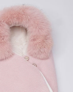 Saco Bebé Forro Polar rosa empolvado Pelo pangasa baby