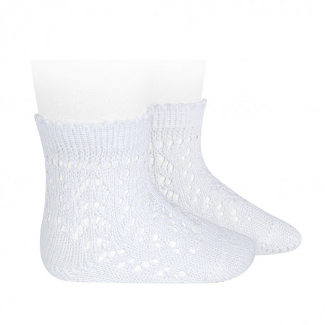 Calcetines cortos de perlé calados BLANCO Cóndor