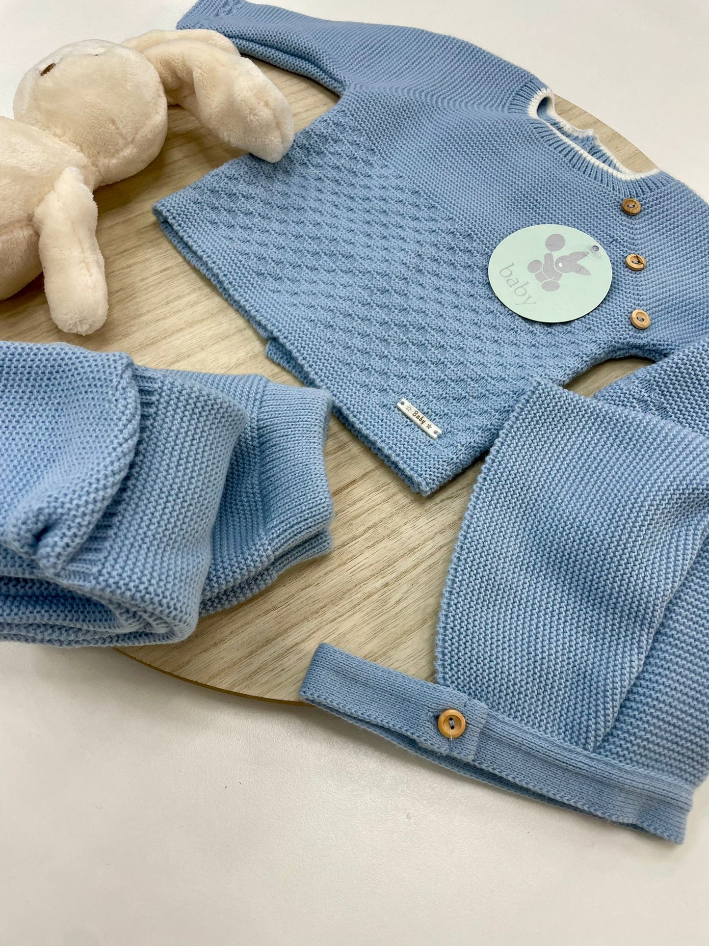 Conjunto Polaina Caricia Azul Pato 3 piezas recién nacido 00-6 meses | Primera puesta bebé
