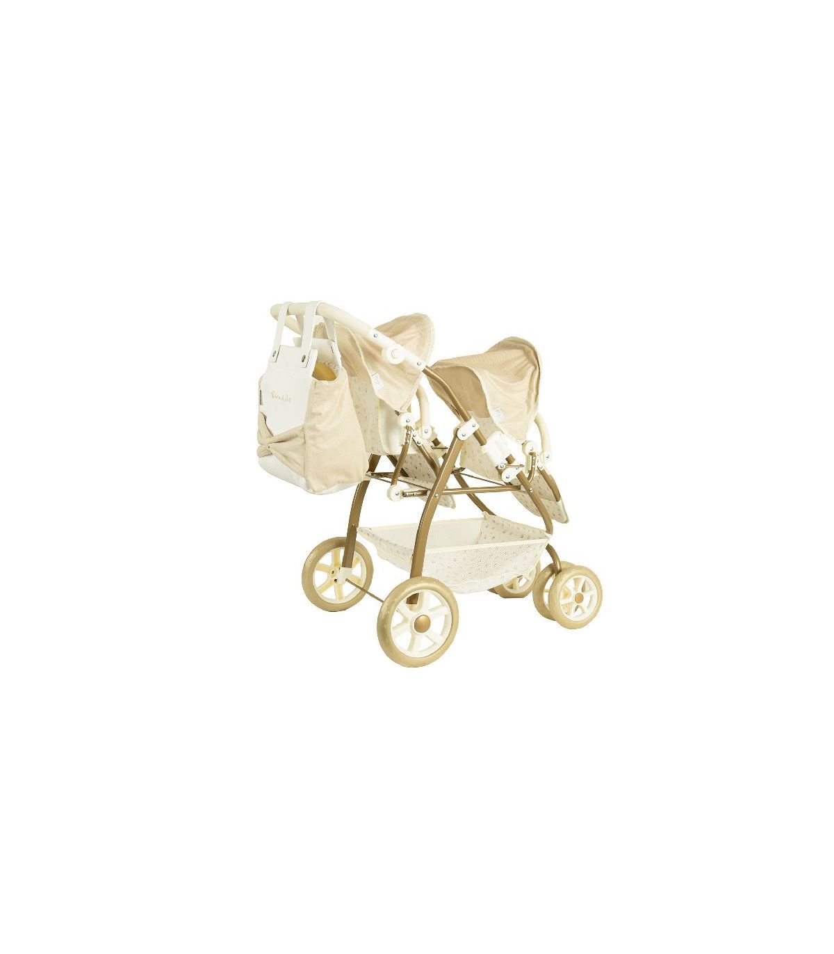 Coche Gemelar Reborn De Paris para Muñecas 45x70x73 cm | Muñecas Arias