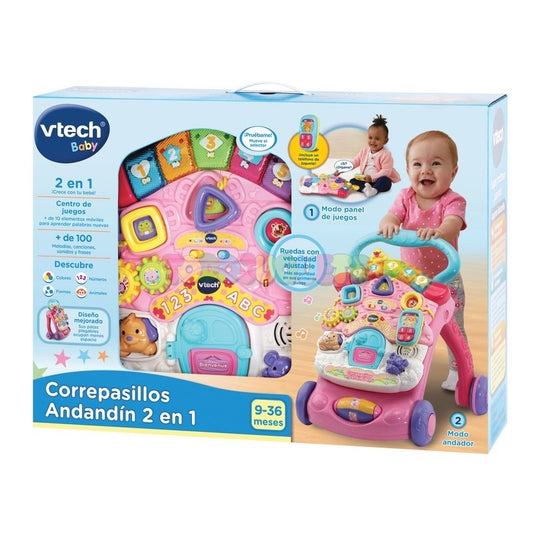 VTech Correpasillos Andandín 2 en 1 ROSA: Diversión y Aprendizaje para los Primeros Pasos