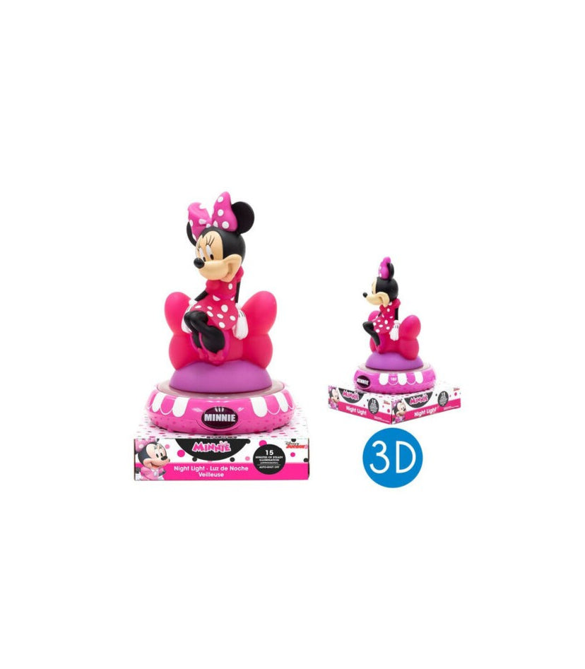 Lámpara led de noche figura 3D 23cm de Minnie Mouse
