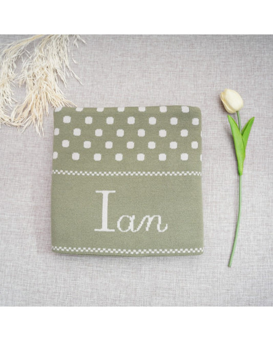 Mantita personalizada Pangasa 💚 topos verde musgo y camel – Baby