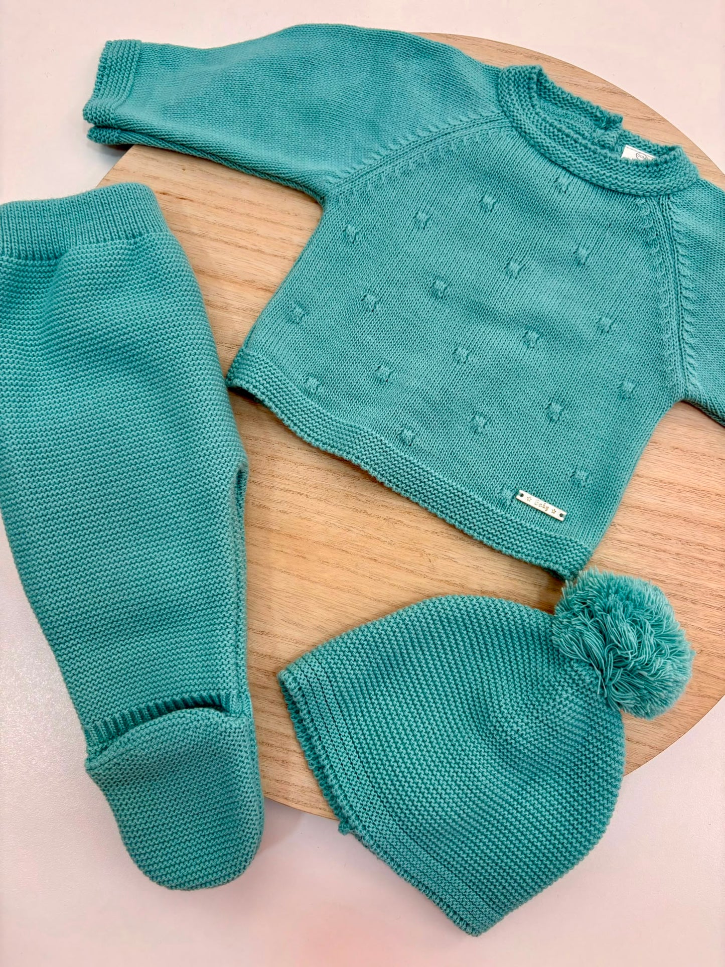 Conjunto de Primera Puesta Verde Mint para Bebé con Gorro y Polaina | Siju Moda Infantil