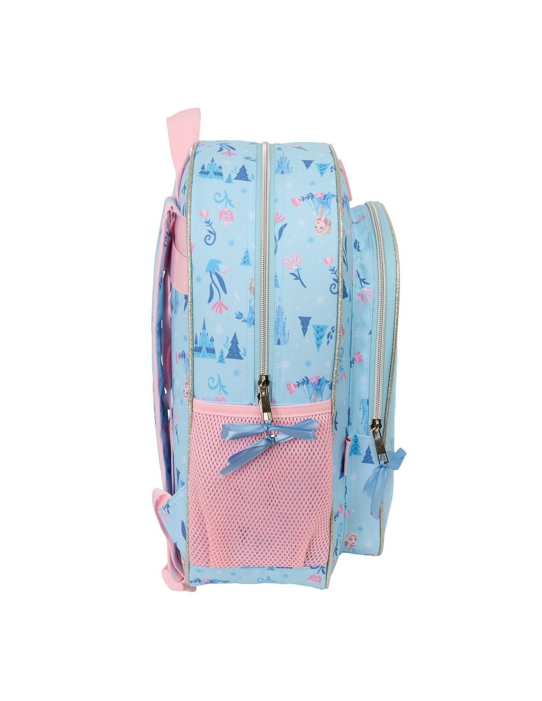 Mochila Juvenil Frozen Sin Carro Oficial Adaptable Ergonomica 32x38x12cm