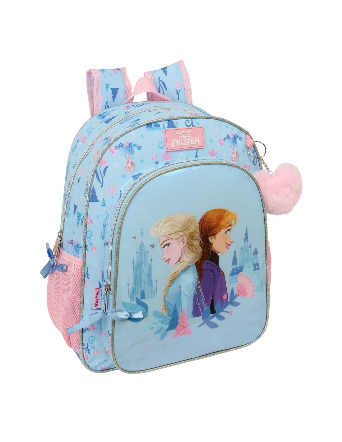 Mochila Juvenil Frozen Sin Carro Oficial Adaptable Ergonomica 32x38x12cm
