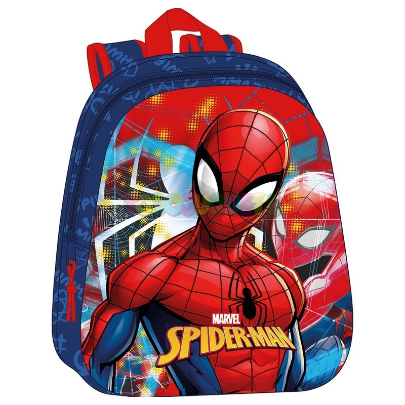 Spiderman Mochila Jardín de Infantes 3D - 33 CM - - Marvel