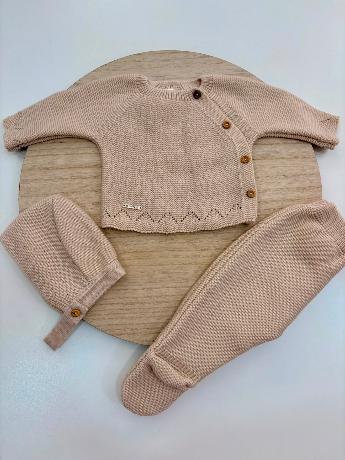 Conjunto de Primera Puesta Beige para Bebé con Capota y Polaina | Siju Moda Infantil