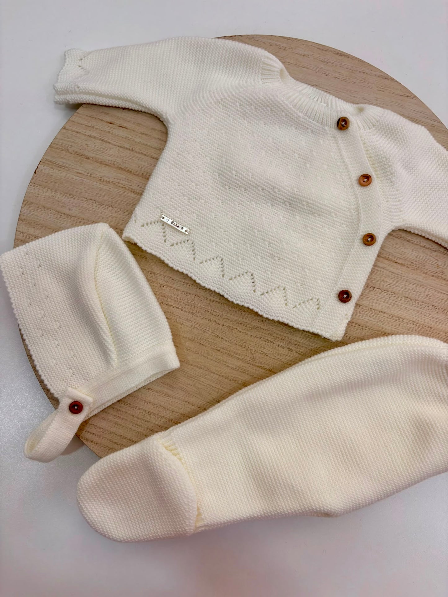 Conjunto de Primera Puesta Marfil para Bebé con Capota y Polaina | Siju Moda Infantil