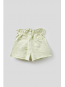 Pantalón Corto Niña Verde Claro con Cintura Fruncida 2 a 16 Años – Colección Verano
