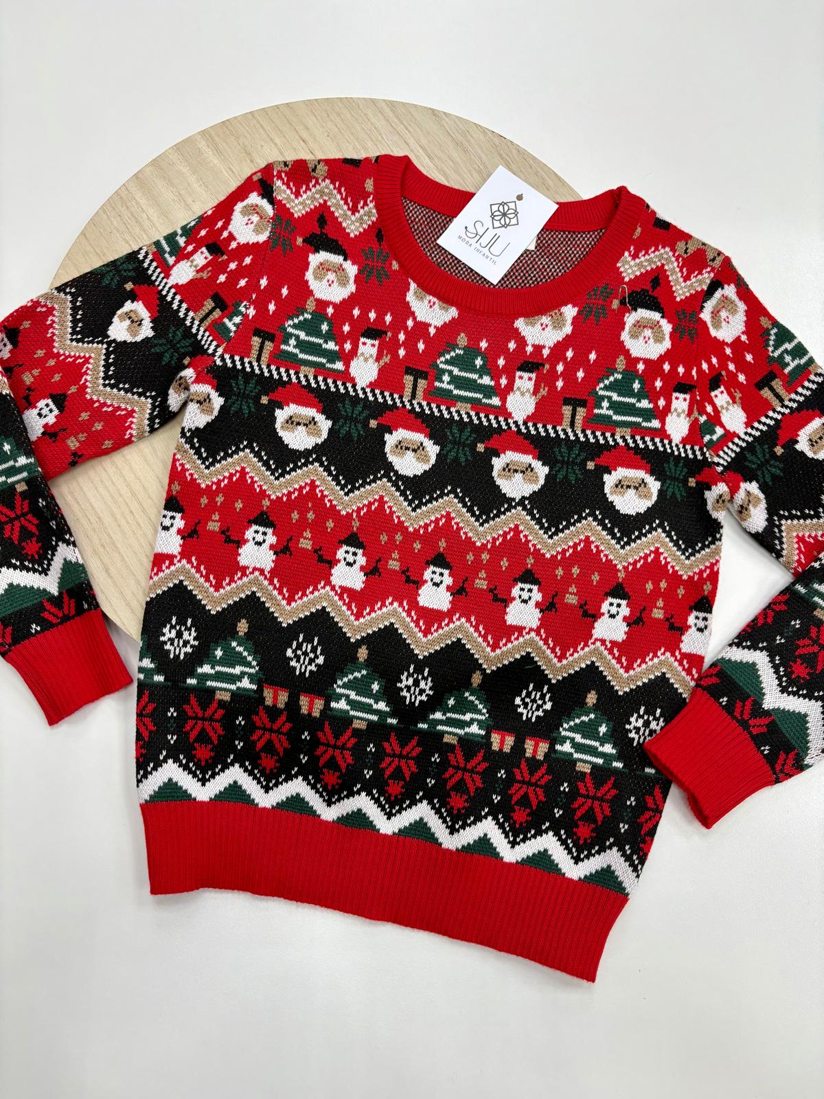 Jersey Navidad Infantil con Dibujos Navideños | Tallas 4-14 Años