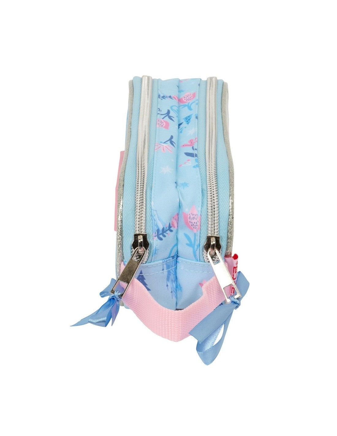 Estuche Escolar Doble Frozen con Asa - 2 Compartimentos con Cremallera