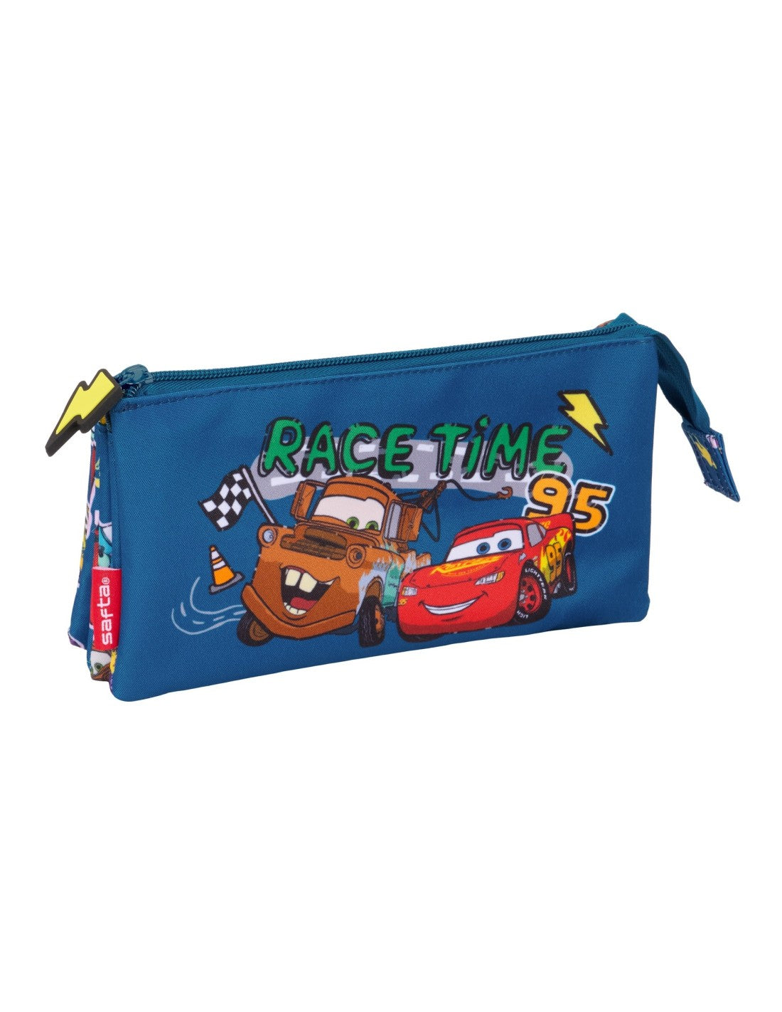 Estuche Triple Cars con Licencia Oficial - 3 Compartimentos y Cremalleras
