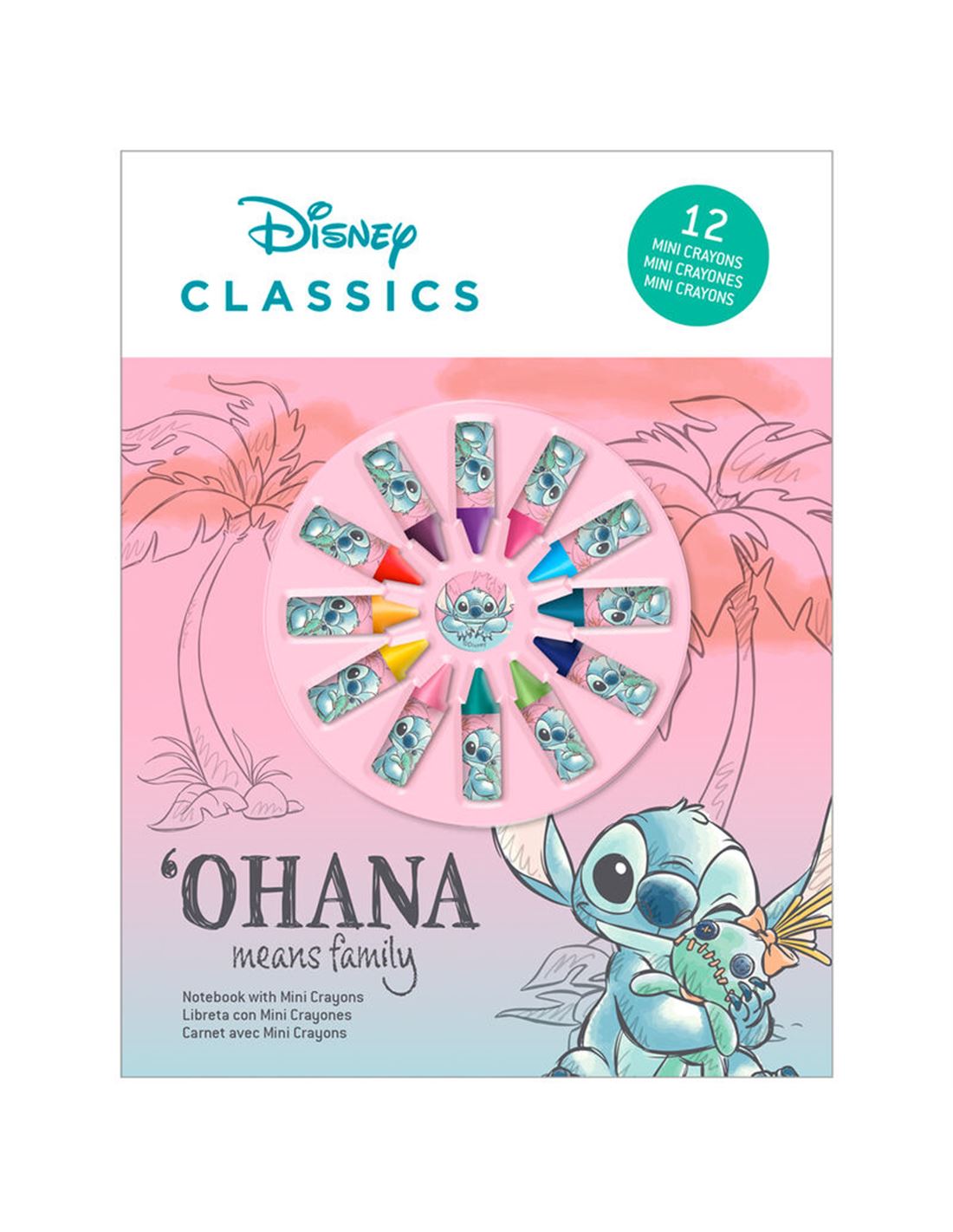 Set Creativo - Stitch: Libreta y 12 mini colores