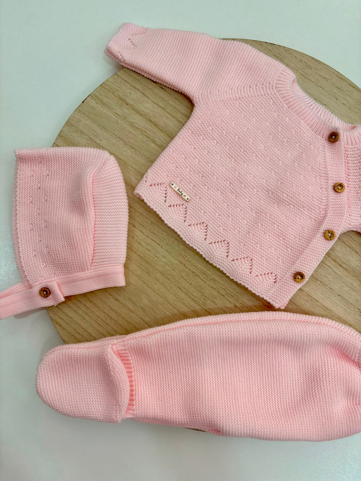 Conjunto de Primera Puesta Rosa Bebé para Bebé con Capota y Polaina | Siju Moda Infantil