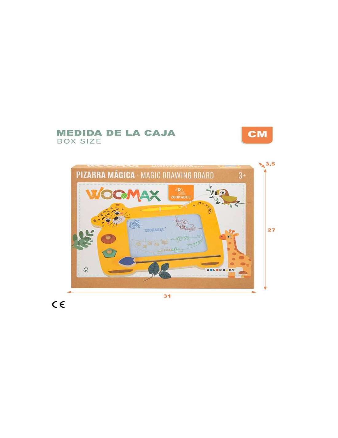 WOOMAX ZOOKABEE-PIZARRA MAGICA ANIMALES COLOR BABY