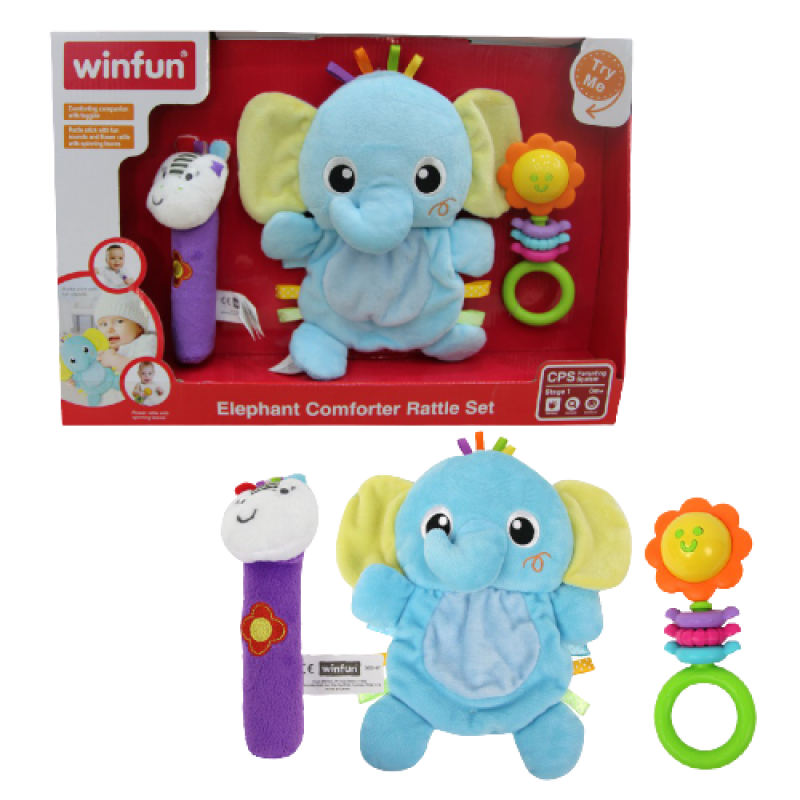 ELEPHANT COMFORTER RATTLE SET