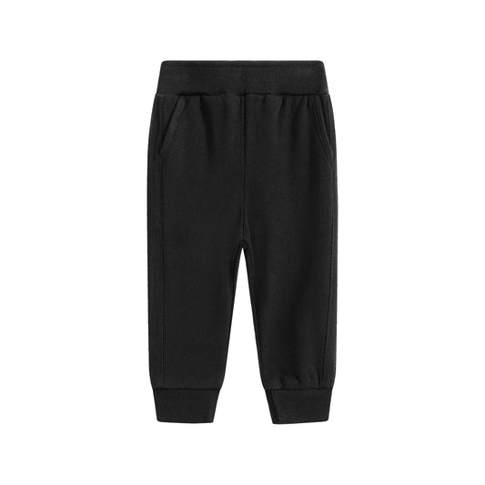 Pantalón Básico Bebé Niño Negro con Bolsillos y Puños Elásticos 👶🖤 (6-30M) BBV71153