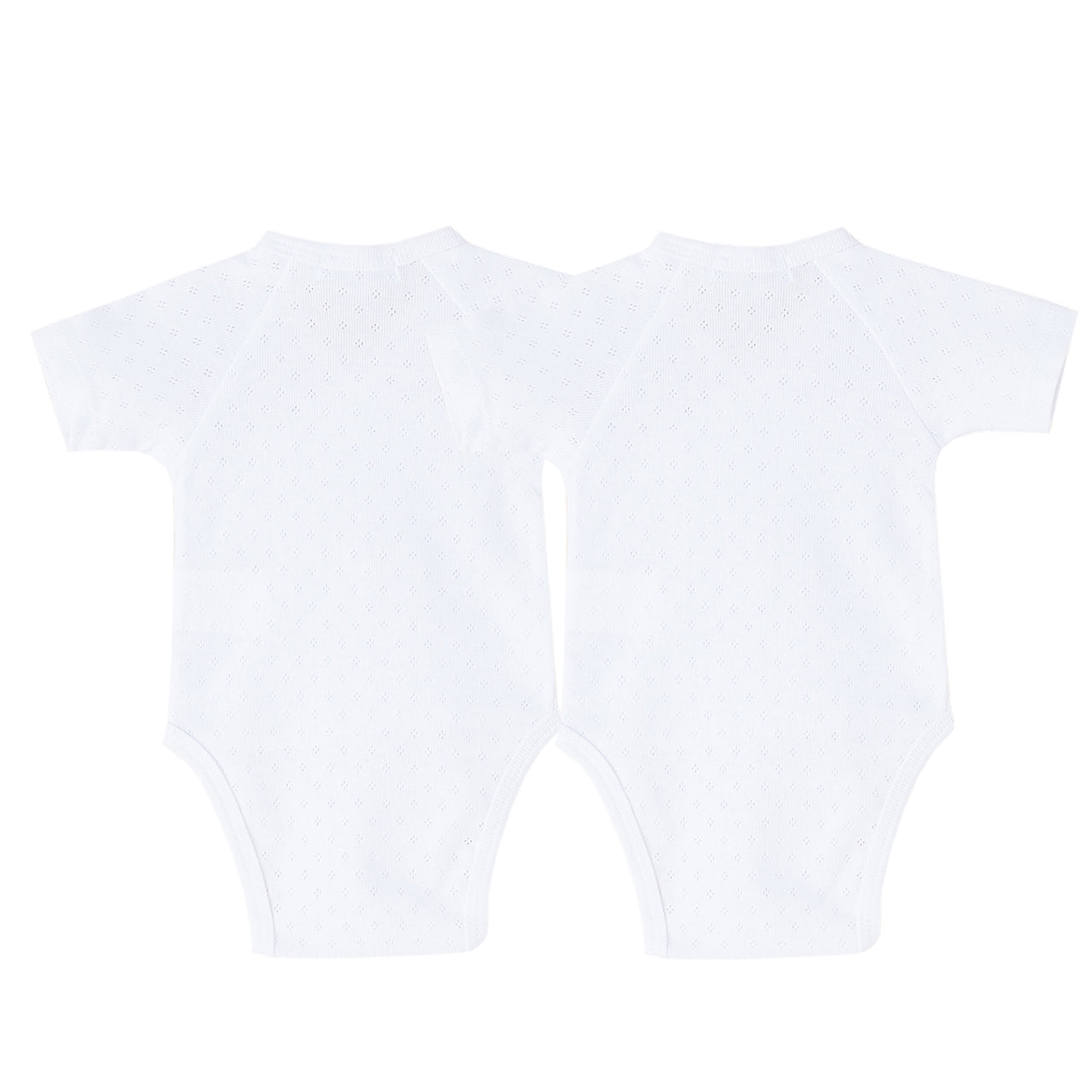 Bodies pack cruzado calados para bebe recien nacido m/c blanco + blanco