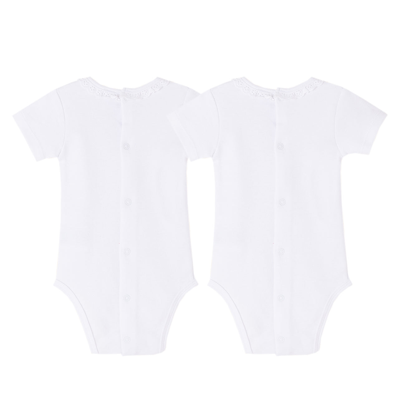 Bodies pack de 2pcs m/c cuello encaje blanco+blanco