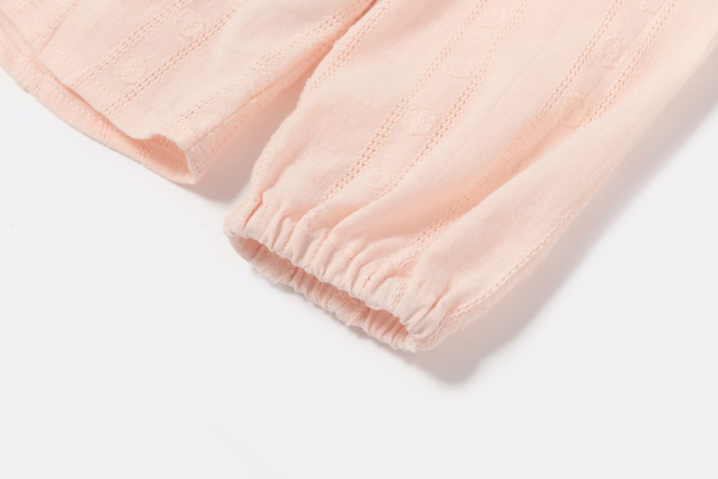 Blusa bebé niña manga larga con cuello volante color salmón 🌸 - BGV93537